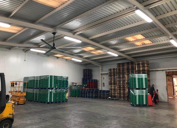 Emplacement d'installation du ventilateur HVLS en usine