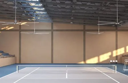 Applicazione dei ventilatori HVLS nei campi da tennis