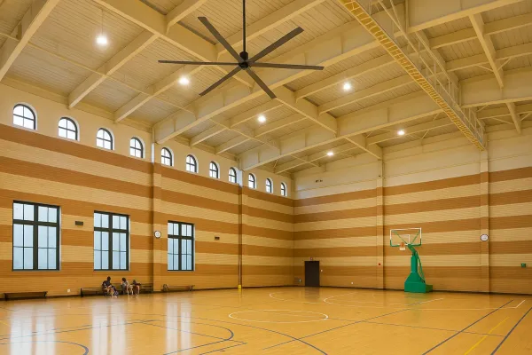 Impostazioni del ventilatore hvls nel centro sportivo